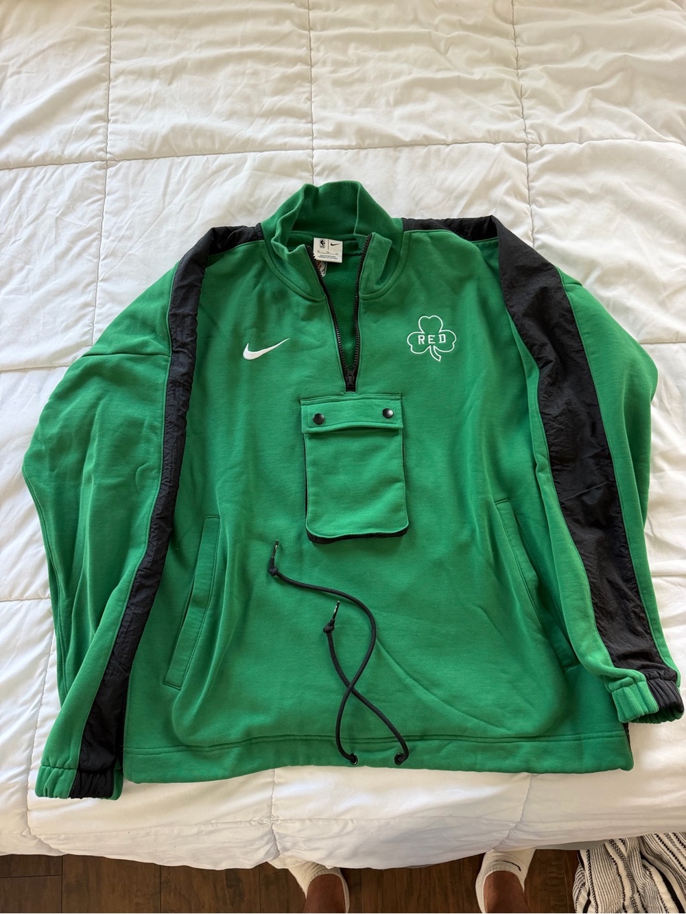 NBA Green Pullover Jacket with Black Trim